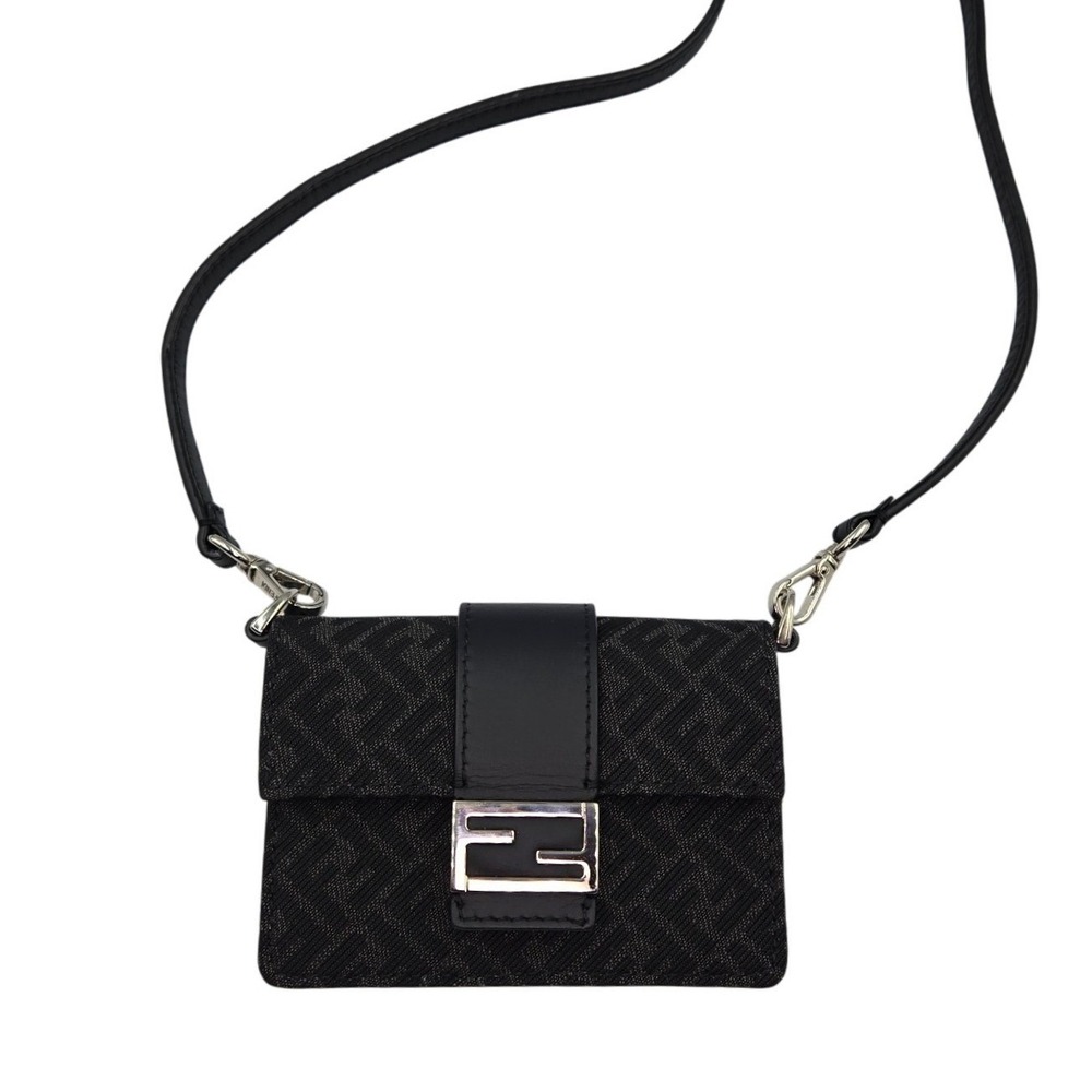 Fendi Mini Baguette Monogram Canvas Leather Strap Authentic NWOT - Picture 2 of 10